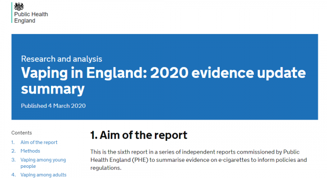UK Vape Association Commends PHE’s Latest E-Cig Report - Vaping Post