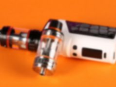 E-cig on orange background