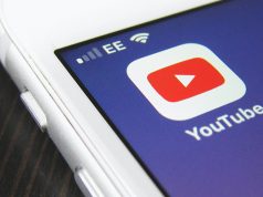 Youtube icon on a screen