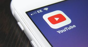 Youtube icon on a screen