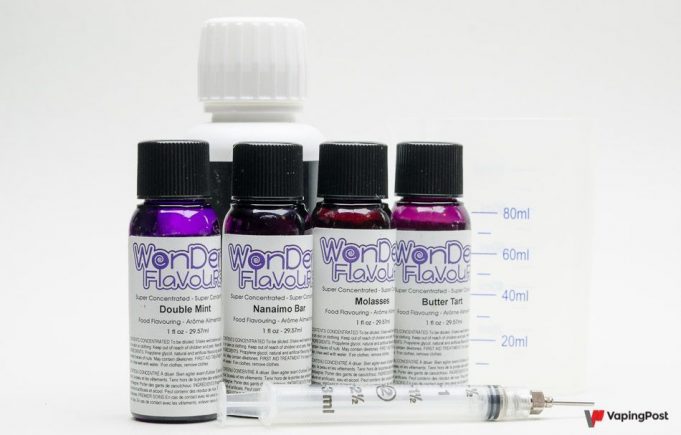 Wonder flavours e-liquids - double mint - nanaimo bar - molasses - butter tart Wonder flavours e-liquids - double mint - nanaimo bar - molasses - butter tart