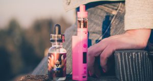 pink e-cig and e-liquid