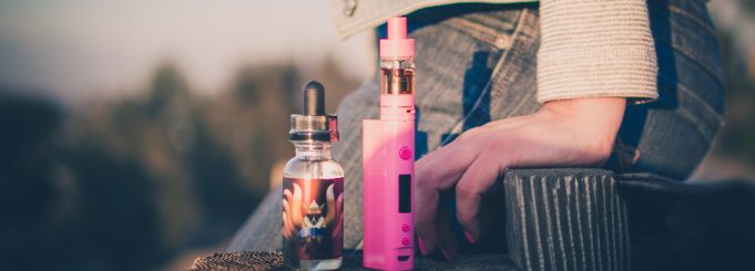 pink e-cig and e-liquid