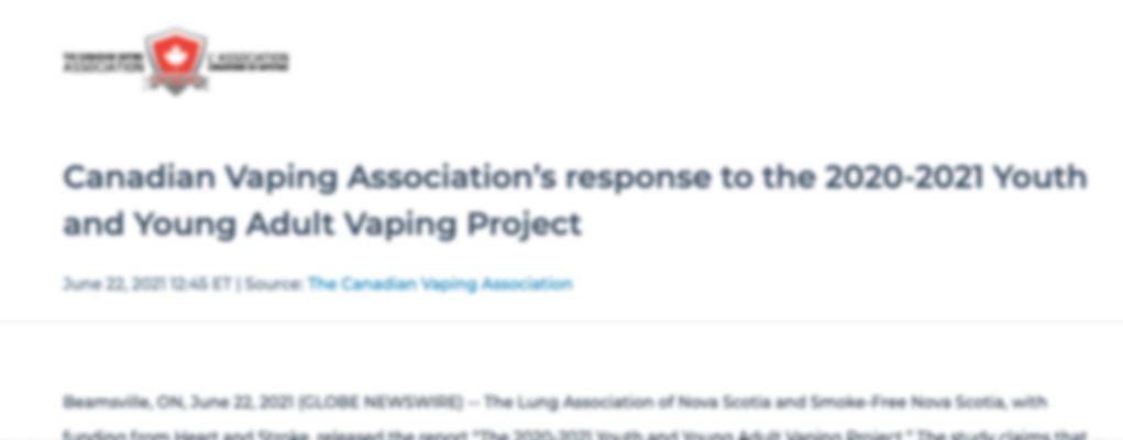 Canadian Vaping Association’s response Canadian Vaping Association’s response
