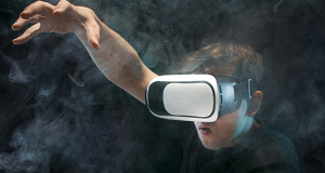 young man with virtual reality glasses