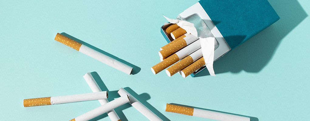 cigarettes on a blue background