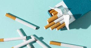 cigarettes on a blue background