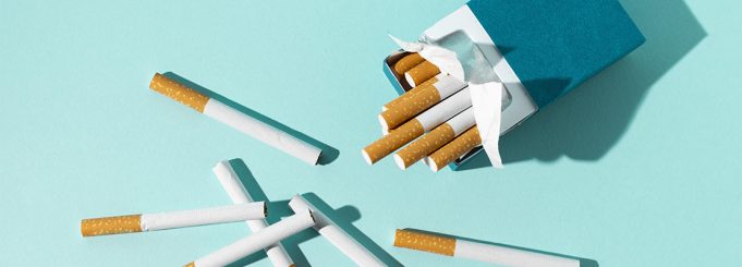 cigarettes on a blue background
