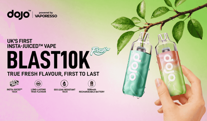 DOJO Launches BLAST10K Fresh: UK’s First Vape with INSTA-JUICED™ Technology and Industry-first Matcha Strawberry Flavour